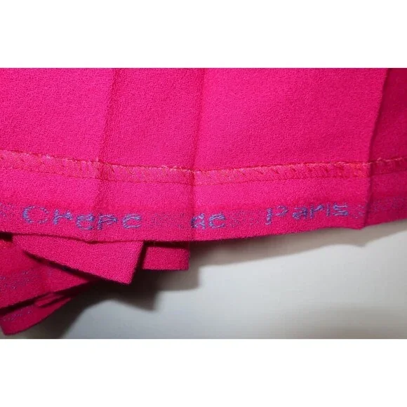 Pink Scottish Kilt Women's Size 12 Wool Mini Leather Buckles Crepe Punk Pleats - Picture 10 of 12